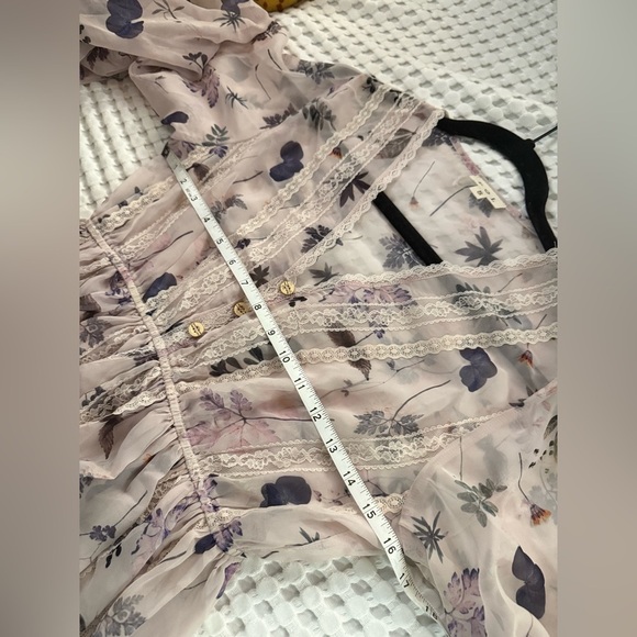 POL Floral Long Sleeve Chiffon Dress in Pink/Purple - Picture 9 of 12